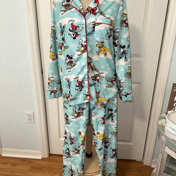 Disney womens sz small 2 pc pajama set , holiday theme - Picture 1 of 8
